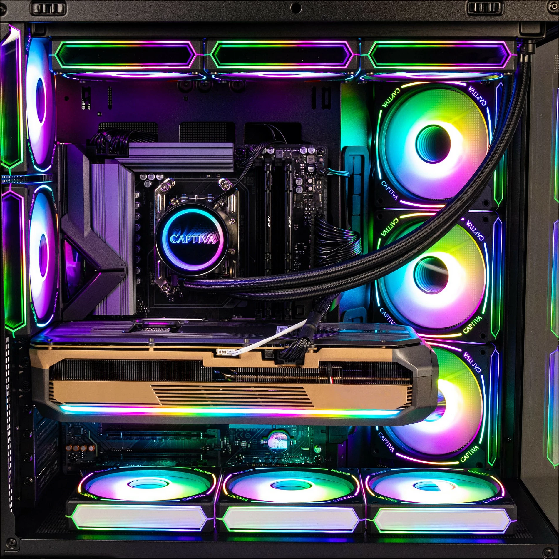 Kompjuter Captiva Highend Gaming I10-2668 CU7 270K Plus, 32GB RAM Memorje, 1TB SSD, GeForce RTX 5070 Ti, Windows 11 Home