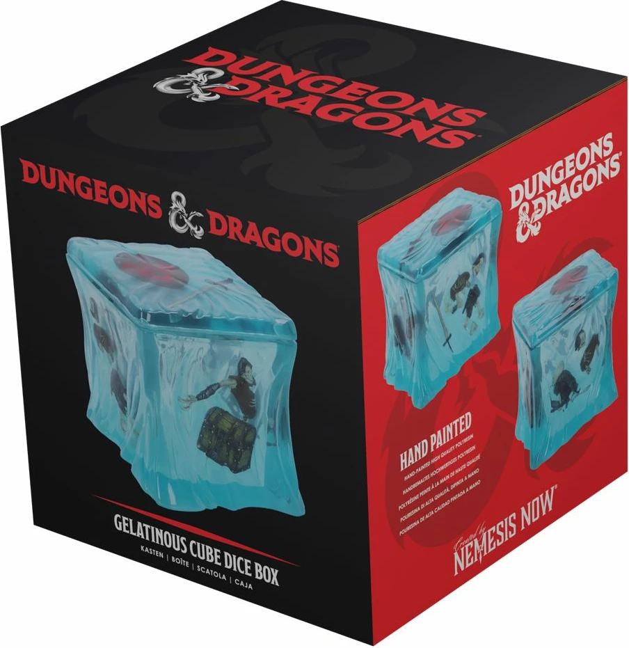 Kuti zarash NEMESIS NOW Dungeons & Dragons Gelatinous Cube, rrëshirë, e pikturuar me dorë, e licencuar zyrtarisht, transparente blu