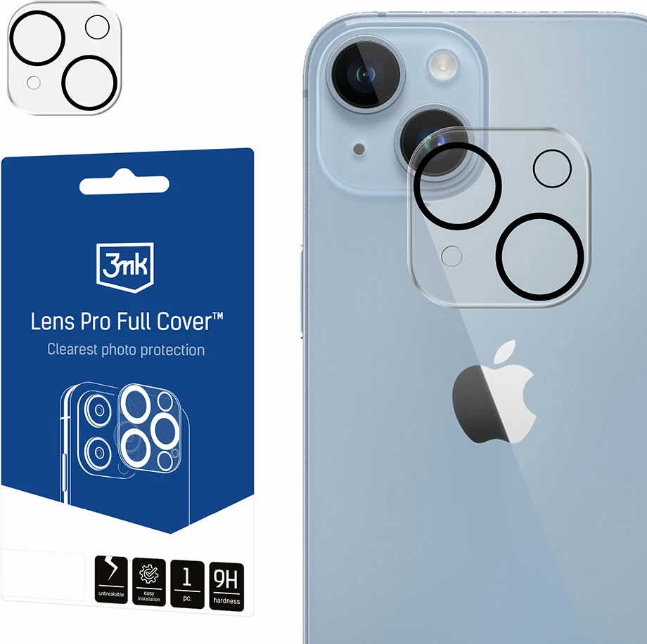 Mbrojtës xhami për kamerë 3mk Lens Pro Full Cover për iPhone 13/13 mini, Transparent