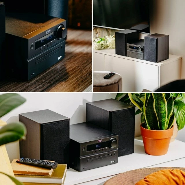 Mini tower HI-FI Adler AD 1917 me Bluetooth, CD, USB, FM Radio, e zezë