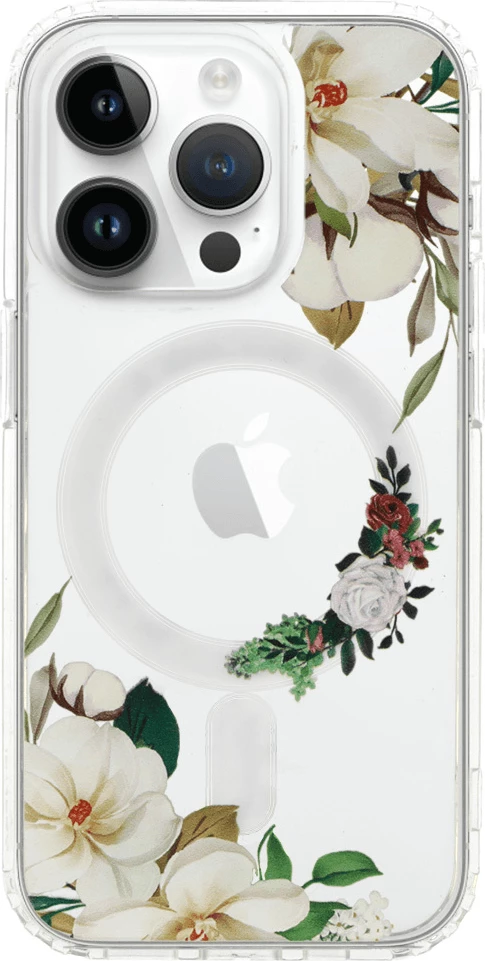 Mbështjellës ONASI Clear Case Elite me MagSafe për iPhone 15, silikon transparent, e bardhë