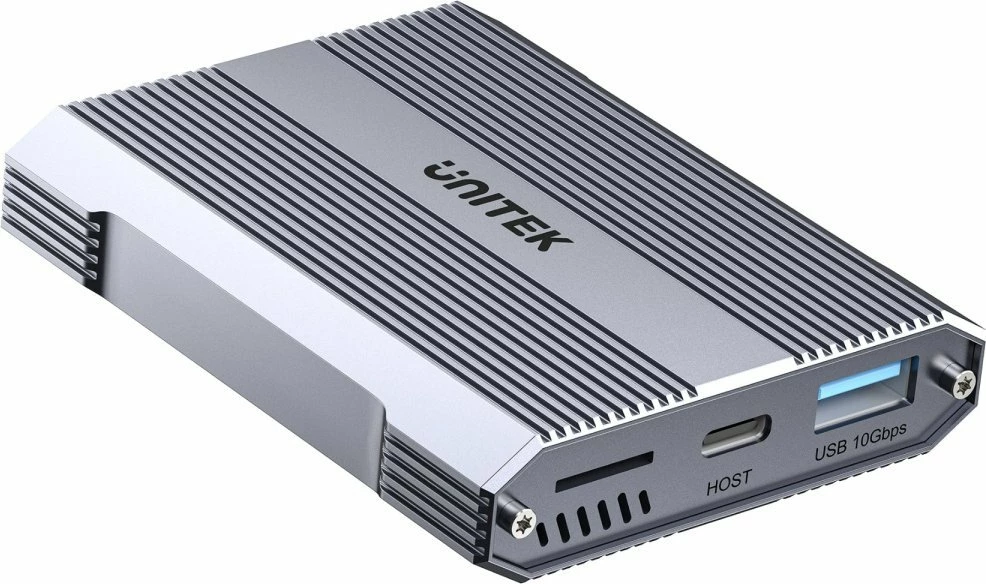 Lexues kartelash Unitek R1022C01 CFexpress Type B/SD/microSD, USB-C 10Gbps, HUB USB-A 10Gbps, gri, me kabllo USB-C 30cm