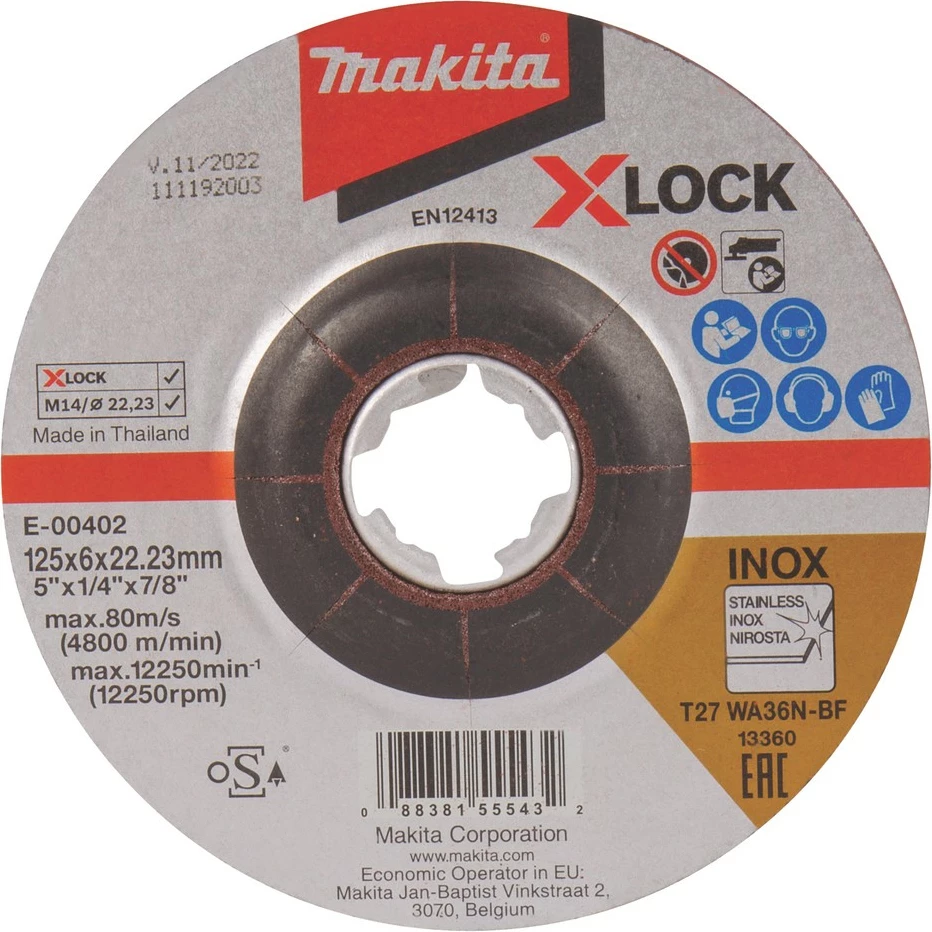 Disk bluarje Makita E-00402, për metal, 12.5 cm, 6 mm