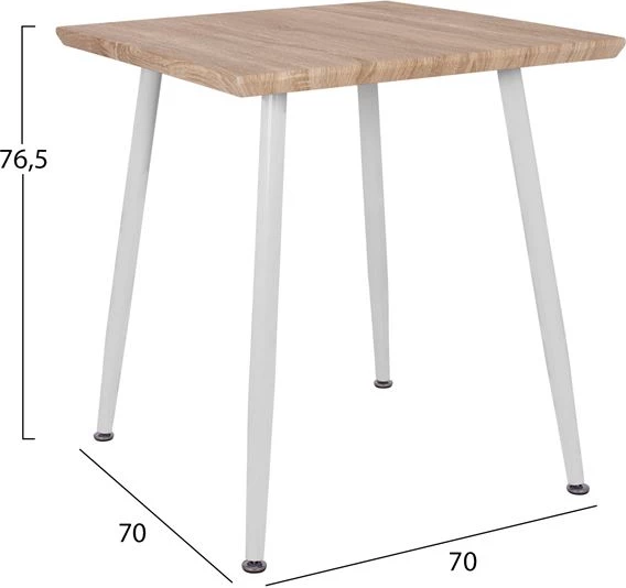 Tavolinë ngrënieje PALOMA FH8335.02, 70x70x76.5, sonoma, këmbë të bardha