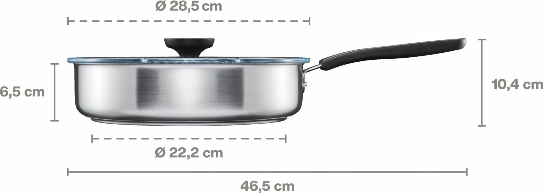 Tigan Fiskars Functional Form 26 cm me veshje qeramike Ceratec™, me kapak qelqi, argjendtë