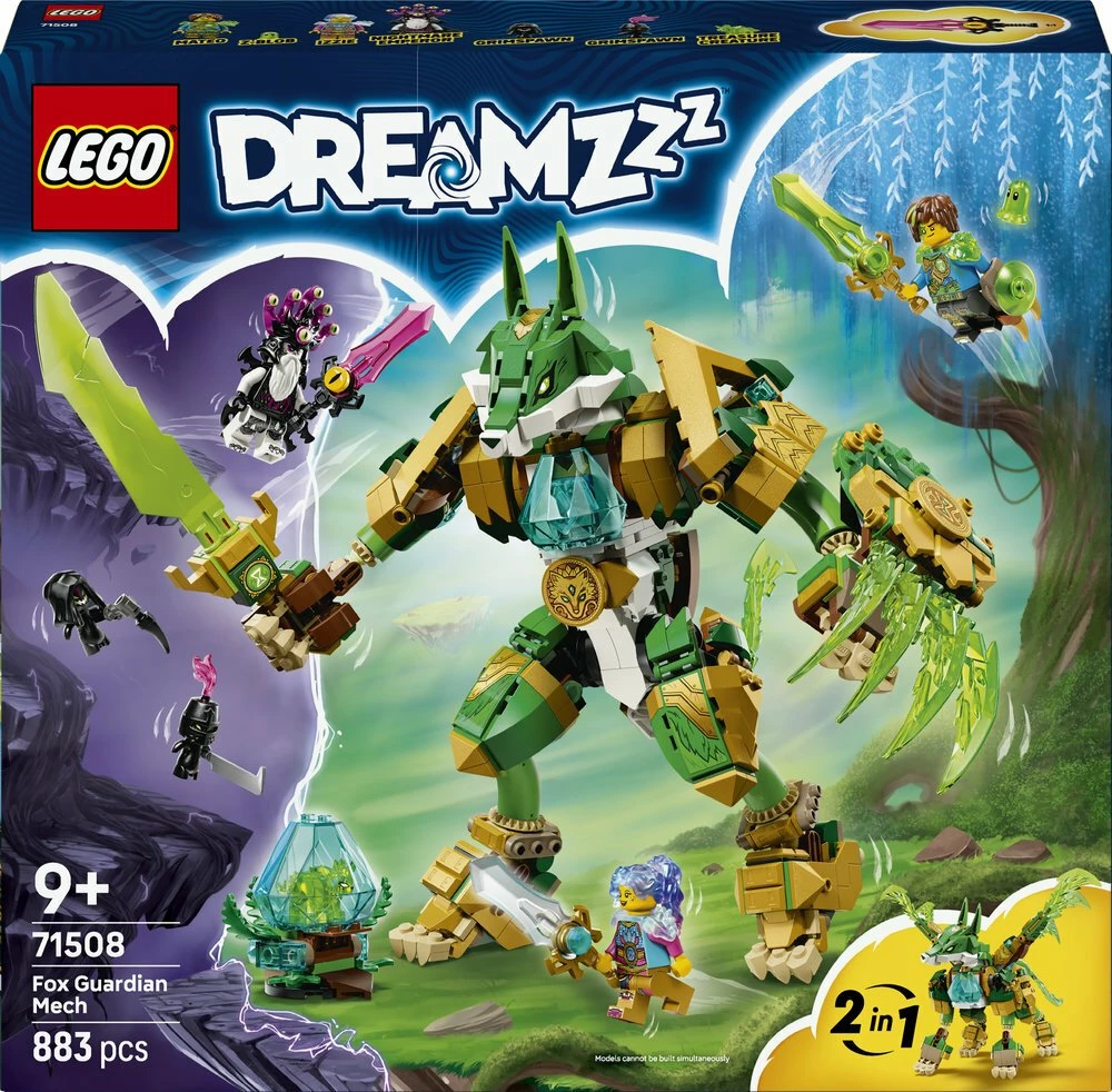 Set LEGO DREAMZzz Fox Guardian Mech 71508, 883 pjesë, 2-në-1