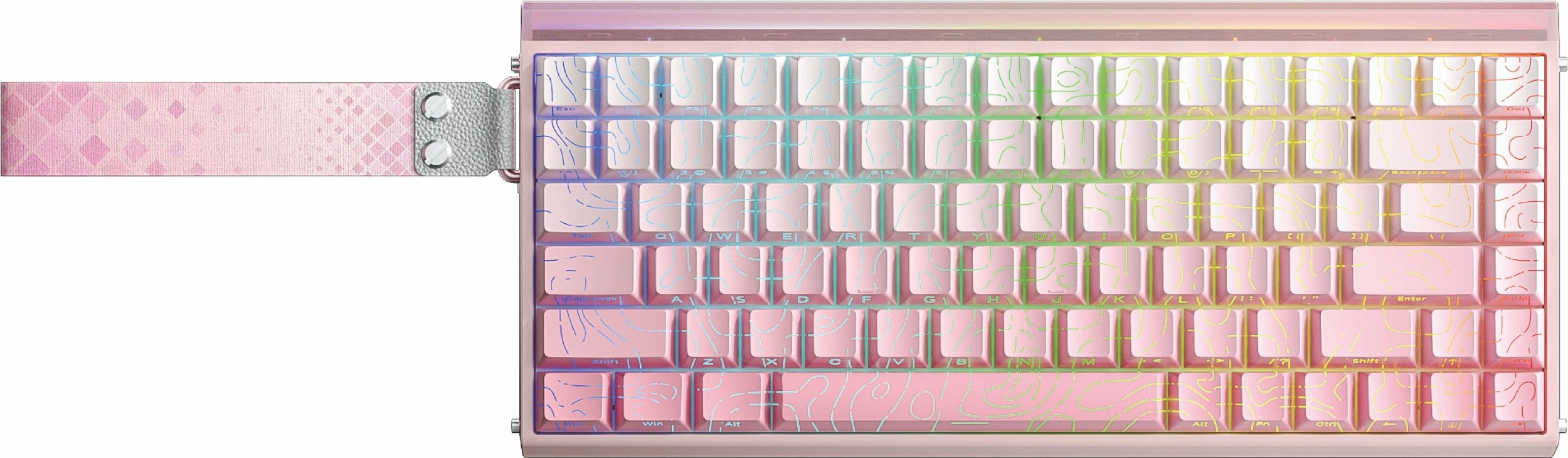 Tastierë gaming mekanike Aula Hero 84 HE AUH84-P-DK-E 75% RGB tri-mode pink