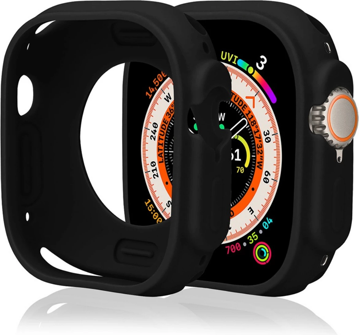 Mbështjellës silikoni për Apple Watch Hurtel 42 mm, i zi