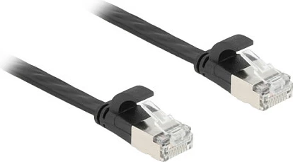 Kabllo rrjeti patch DeLOCK RJ45 Cat6a U/FTP, 2 m, e sheshtë, e zezë