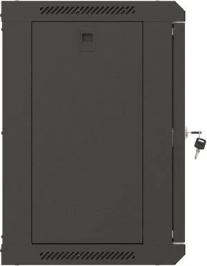 Kabinet rack LANBERG 19" 9U 540x350, derë xhami, i zi