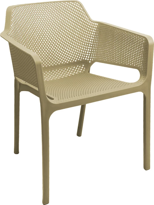 Karrige me krahë Oviez, ngjyrë kapuçino, 59x58x79cm