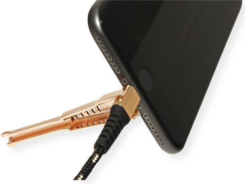Kabllo ROLINE 11.02.8923 Lightning në USB-A, 1 m, USB 2.0, e zezë/ari