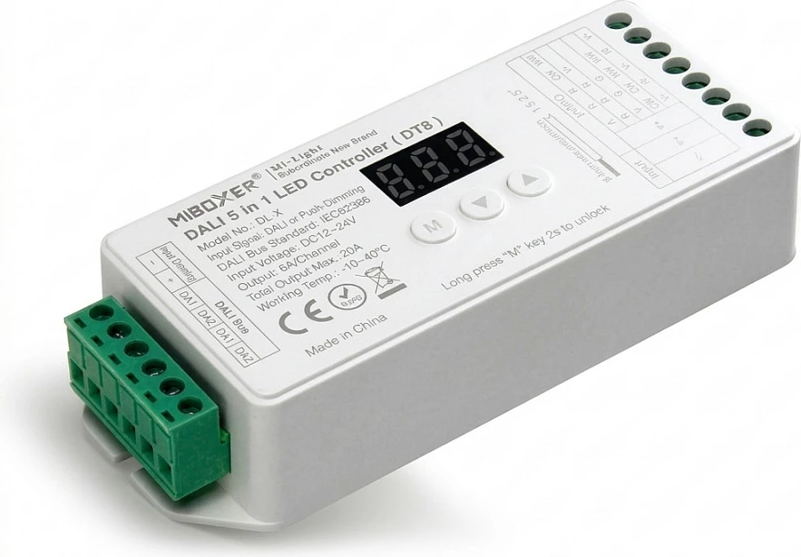 Kontroller LED Miboxer DALI 5-në-1 DT8, modul komandimi, i bardhë