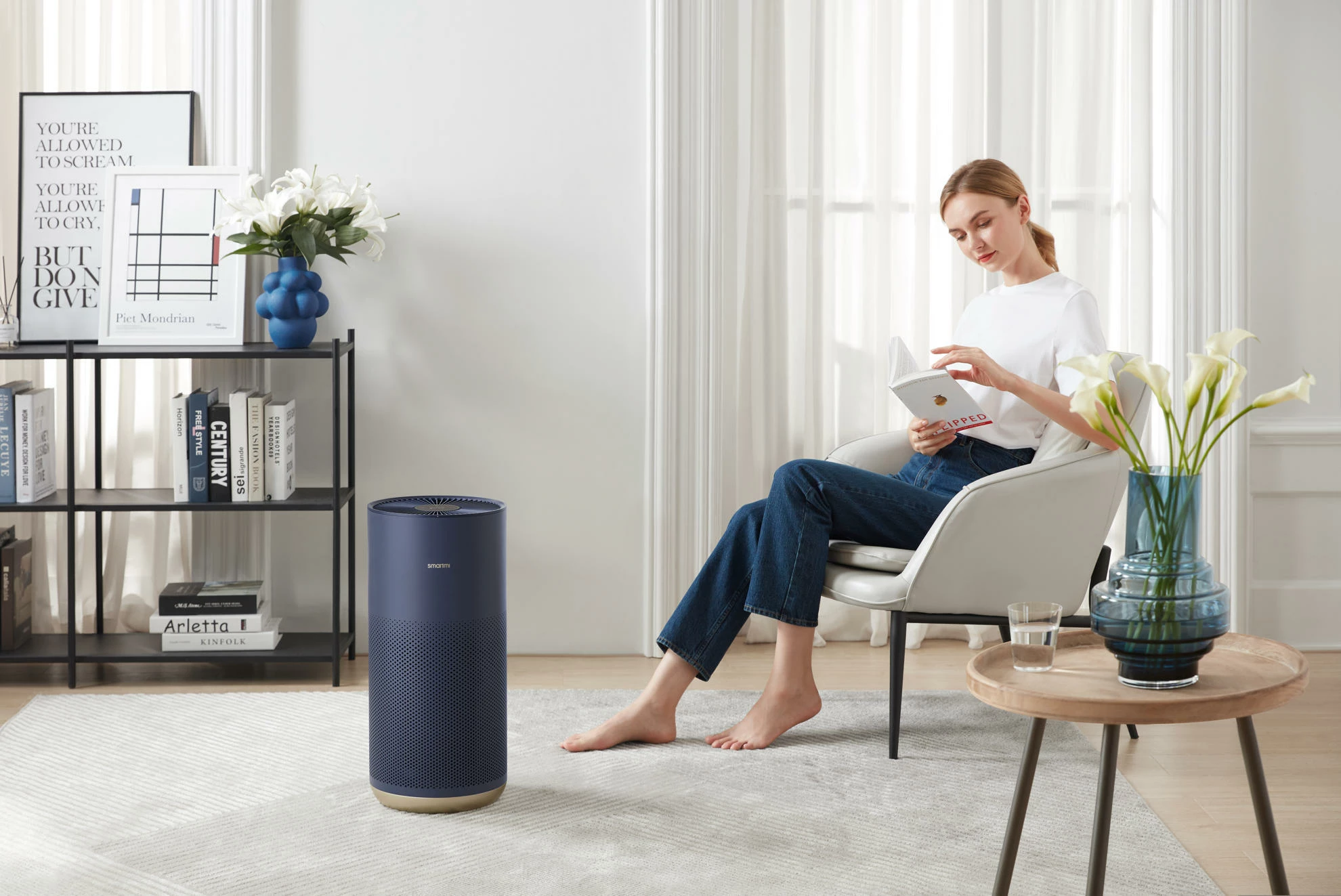 Pastrues ajri Smartmi Air Purifier 2, 40 W, për 26-45 m², HEPA H13 + karbon aktiv, UV-C, gri