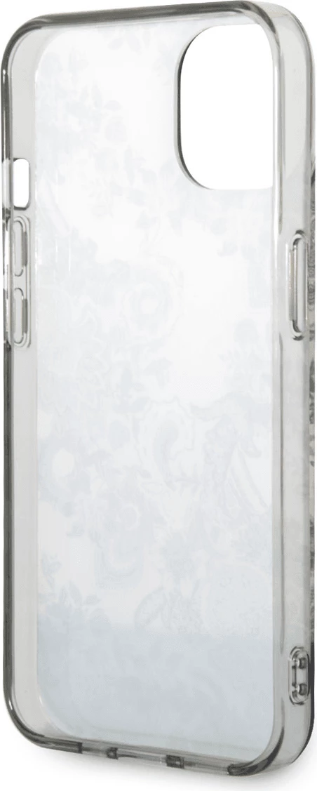 Mbështjellës Guess GUHCP14MHGPLHG për iPhone 14 Plus, Toile De Jouy (Porcelanasta Collection), gri/bardhë