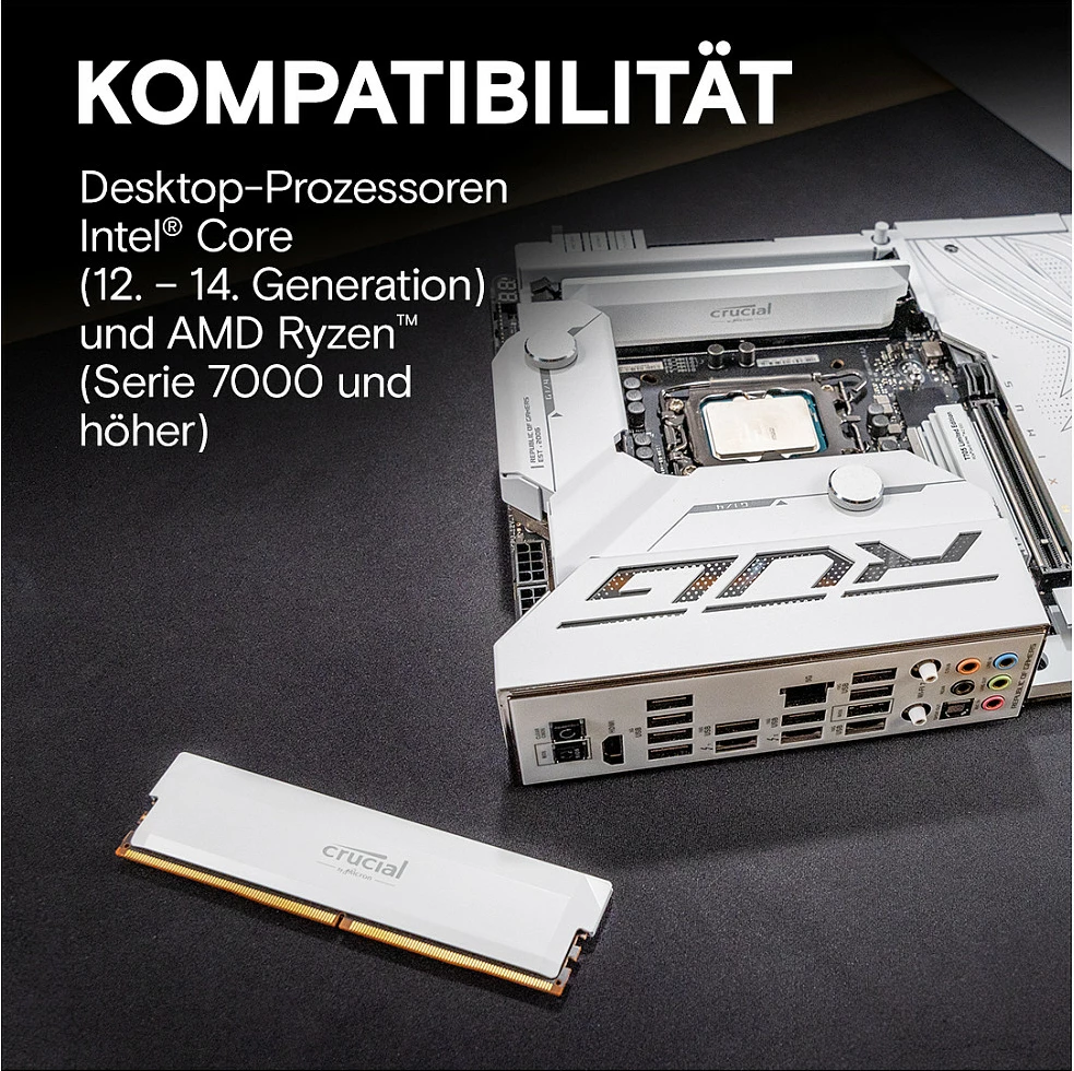 RAM Memorje Crucial 32GB (2x16GB) DDR5 6000MHz Pro Overclocking, bardhë