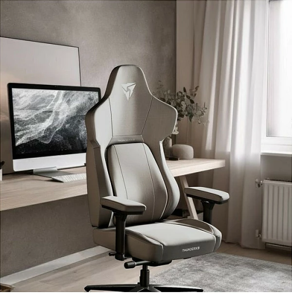 Karrige gaming ThunderX3 CORE-Loft, pëlhurë, gri e errët