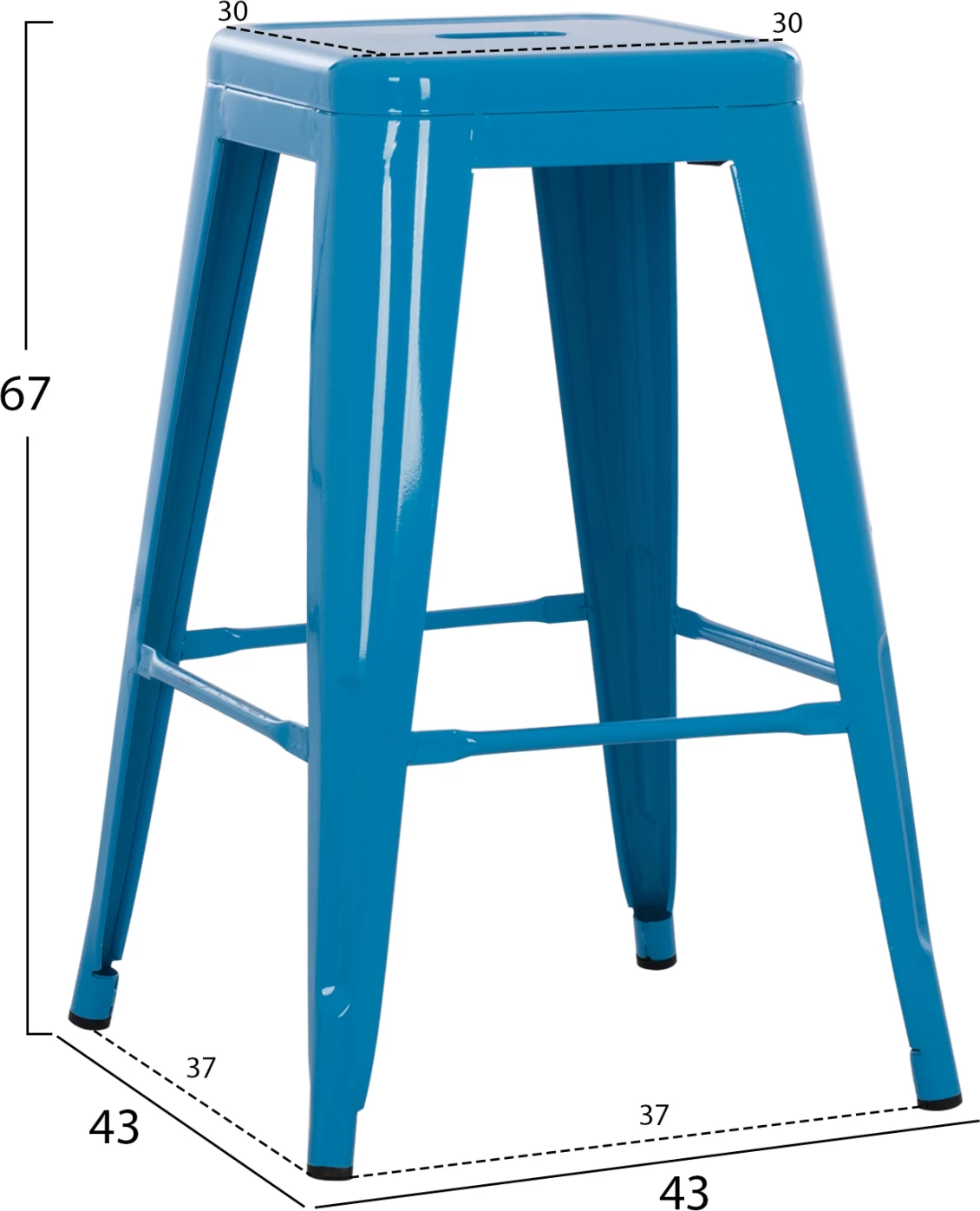 Karrige për bar mesatare MELITA-PRO FH8573.48 metalike ngjyrë kaltër 43x43x67Hcm