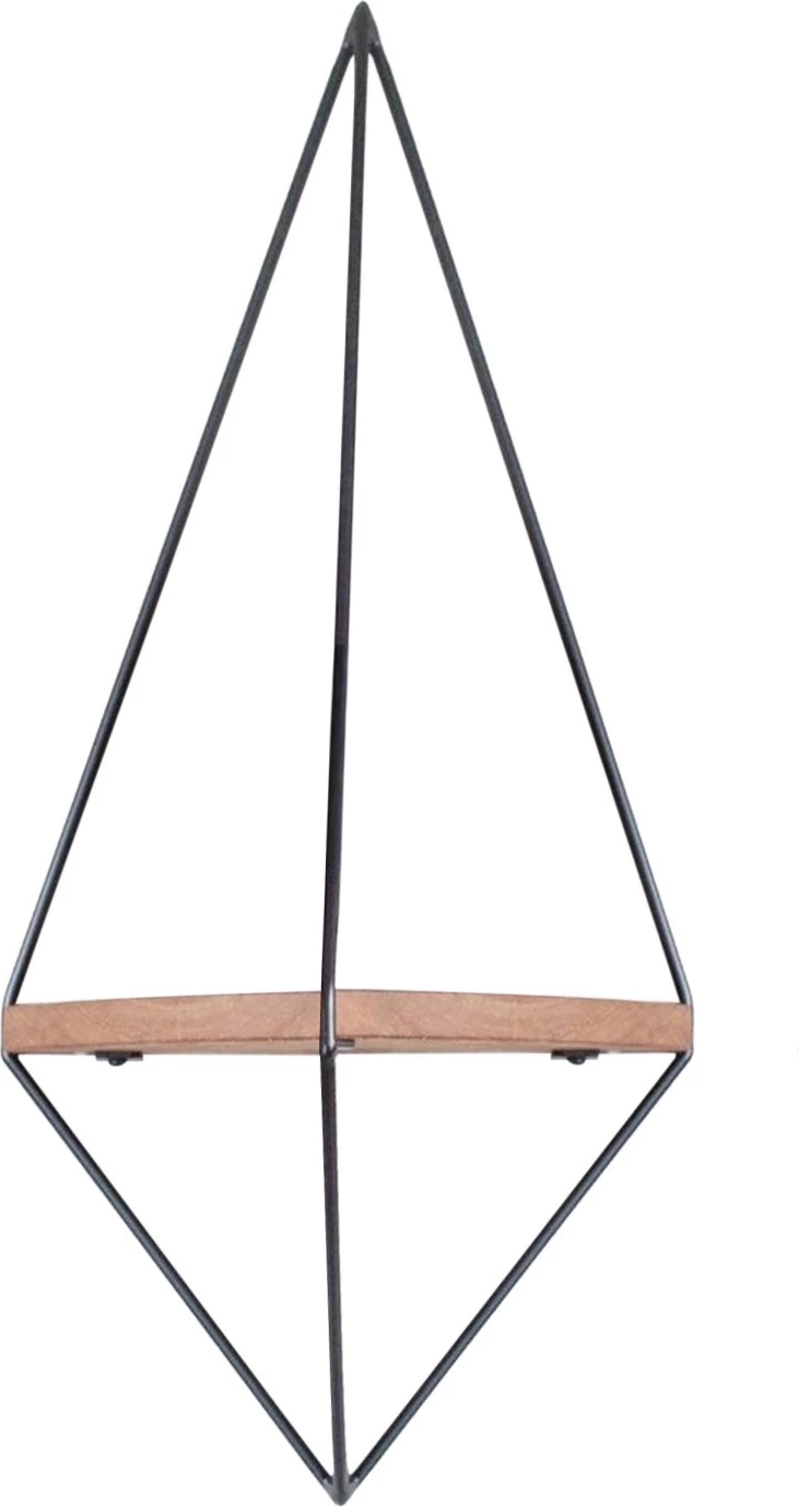 Raft dekorativ për mur, dru arre, metal i zi, Hanah Home, Wr039