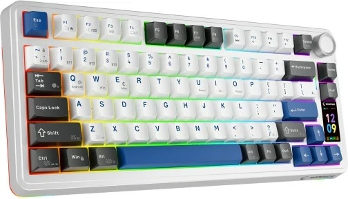 Tastierë mekanike wireless Rampage Quell Pro, 75%, RGB, Hot-Swap, Bluetooth/2.4G, e bardhë