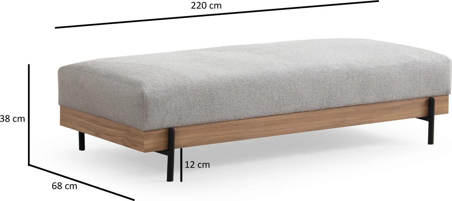 Pouf Atelier del Sofa, ngjyrë gri, Eti Oak Pouf
