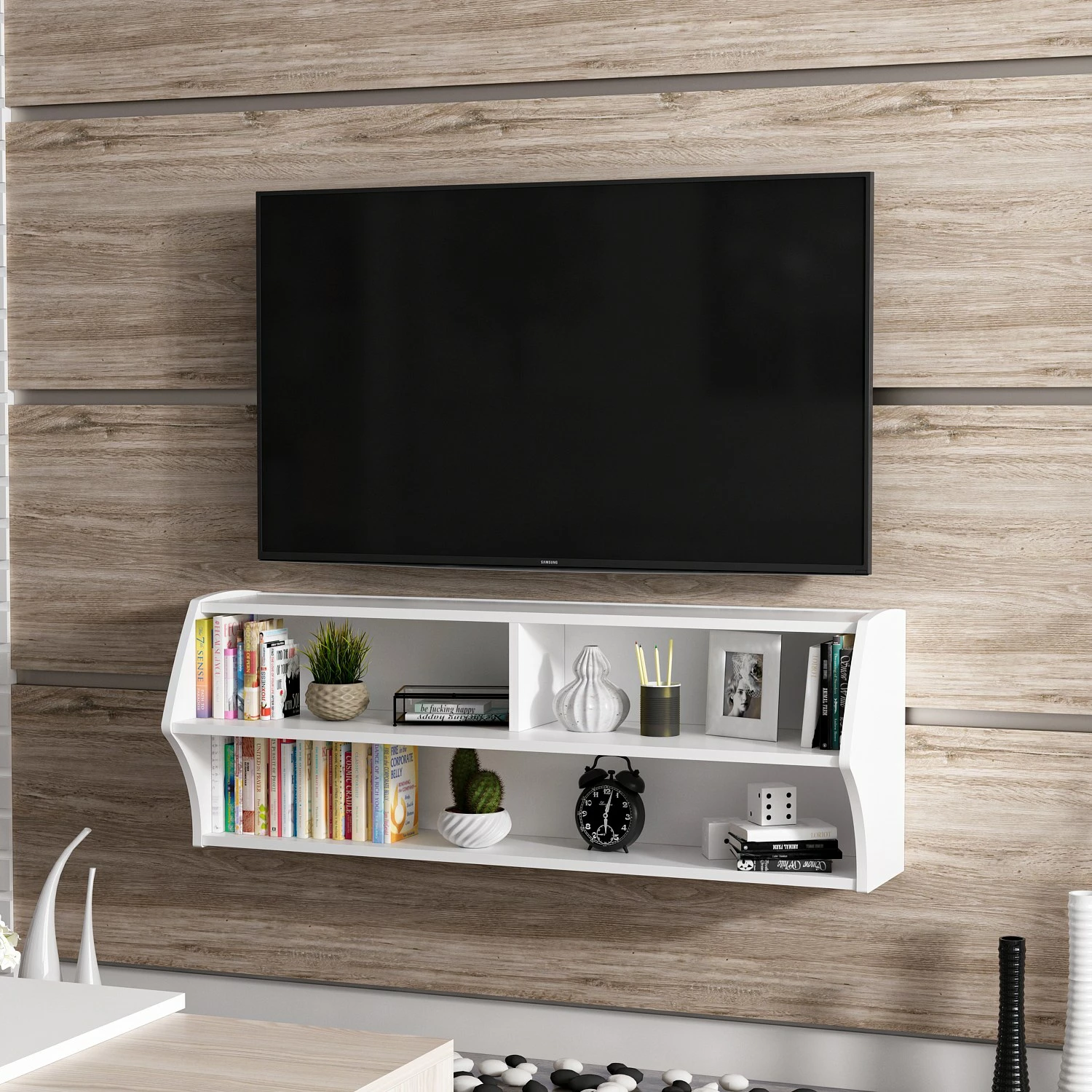 Komodë TV, ngjyrë e bardhë, Skye Decor, Sofya