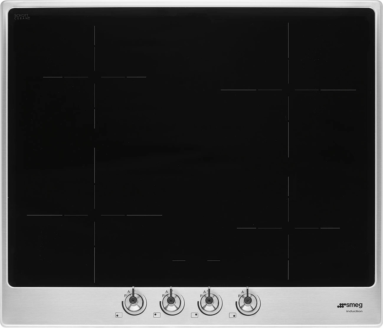 Pllakë gatimi me induksion SMEG Classica SI364FXM, 4 zona, 60 cm, e zezë