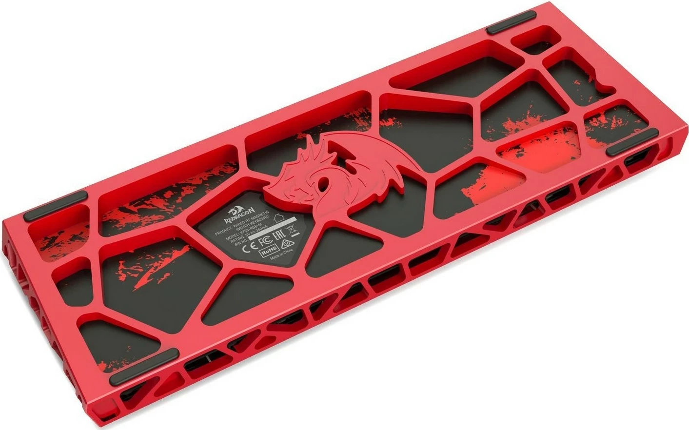 Tastierë gaming Redragon Venom K753-RGB-M, 60%, RGB, Hot-Swap, USB-C, e kuqe