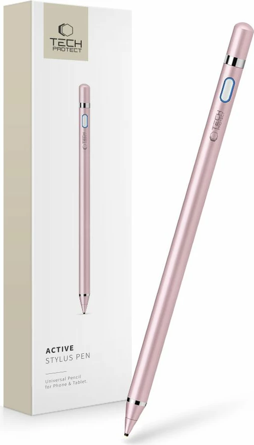 Stilolaps aktiv Tech-Protect Active Stylus, me LED, për tablet, rozë