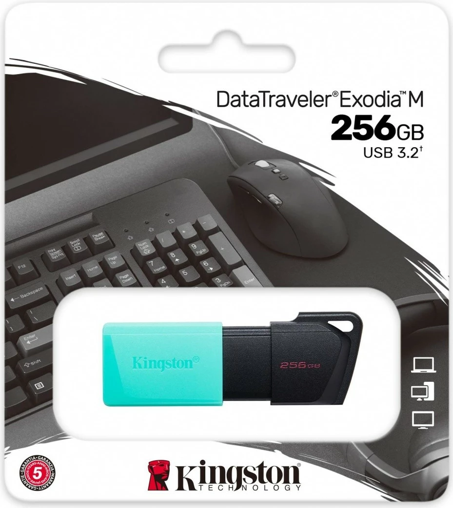 Pendrive Kingston DataTraveler Exodia M 256GB, USB 3.2, Zi/Mint