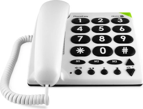 Telefon analog Doro PhoneEasy 311c, Butona të mëdhenj, Bardhë