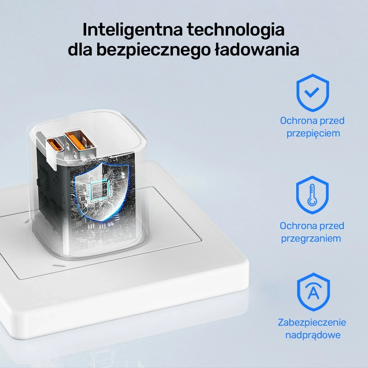 Karikues rrjeti Unitek, 1x USB-A 1x USB-C QC 33W, bardhë