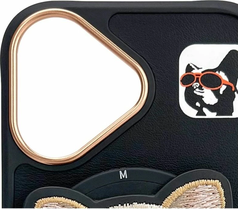 Kapak telefoni Nimmy Glasses Cool Dog MagSafe për iPhone 16, i zi