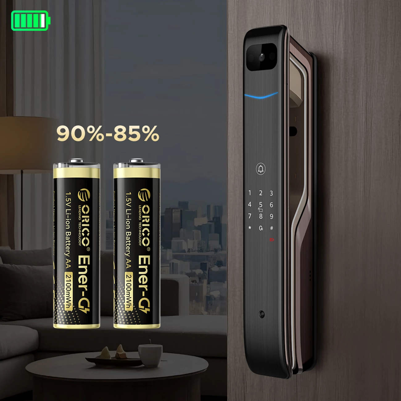 Bateri AA rikarikueshme Orico Ener-G EG5C 1.5V 2100mWh USB-C, 2 copë (me kabllo karikimi)