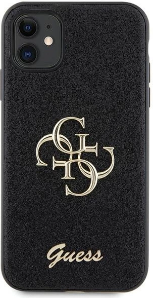 Mbështjellës Guess GUHCN61HG4SGK për iPhone 11/XR, Glitter Script Big 4G, i zi
