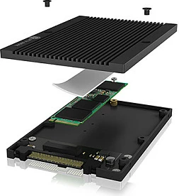 Konvertues SSD ICY BOX M.2 NVMe në 2.5" U.2, 64 Gbit/s, 2 TB, i zi