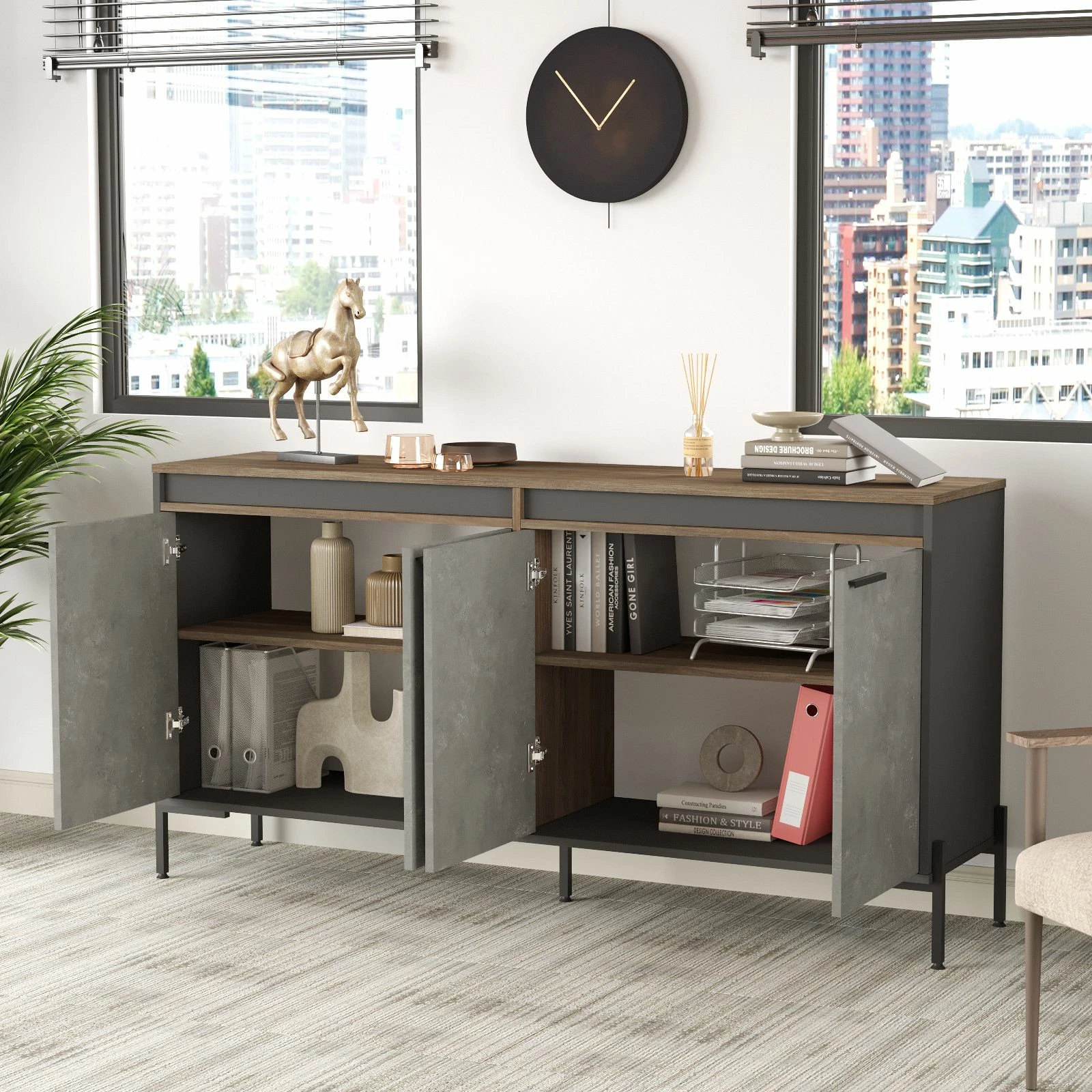 Dollap multifunksional Hanah Home, Vs5-Cga, kafe/gri/anthracite