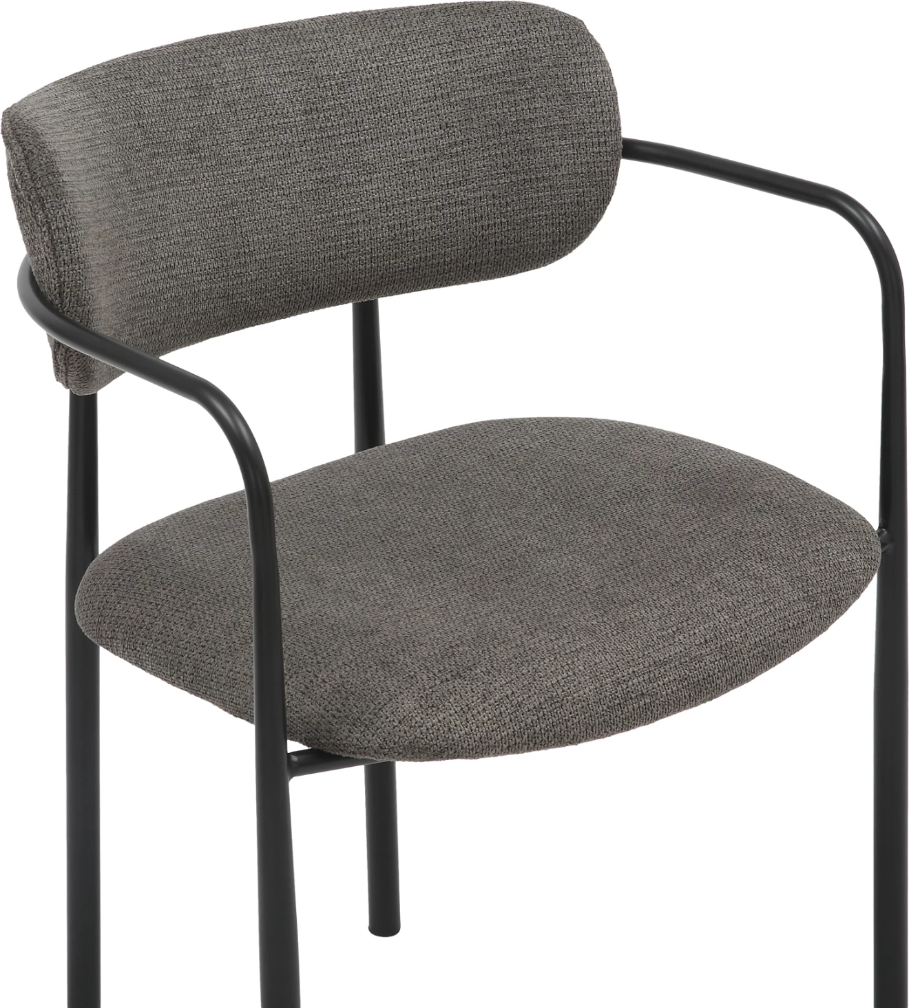 Karrige për ngrënie KRITTER FH9994.02 metal i zi-pëlhurë gri e errët 58x53x76Hcm, set prej 2 copash