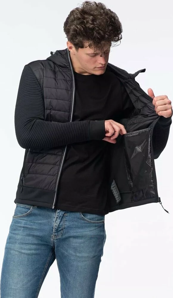 Xhaketë quilted për burra Iguana GUELO, madhësia L, e zezë