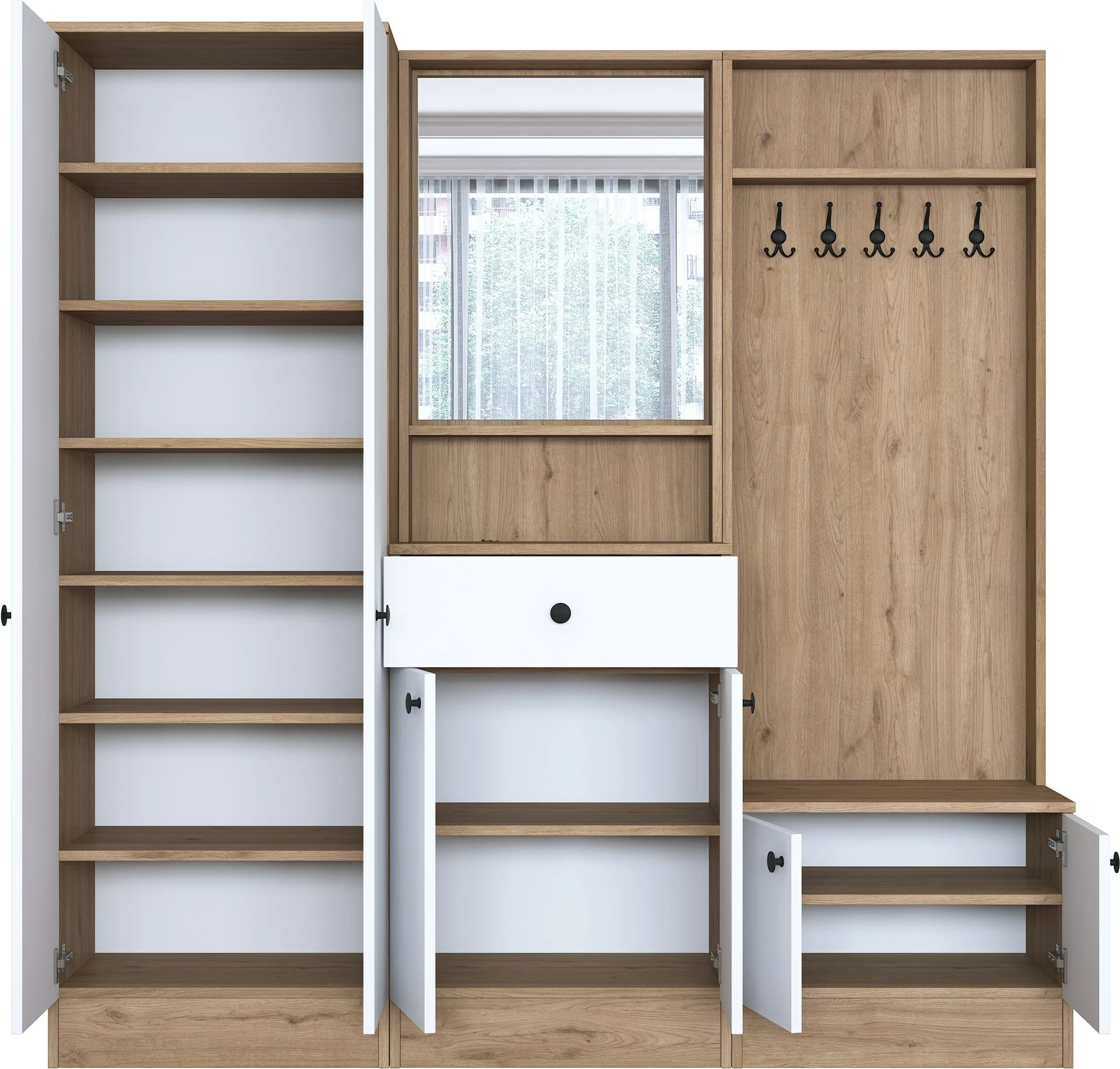 Stendë korridori Skye Decor, ngjyrë arrë dhe e bardhë, P6-M2-2257G