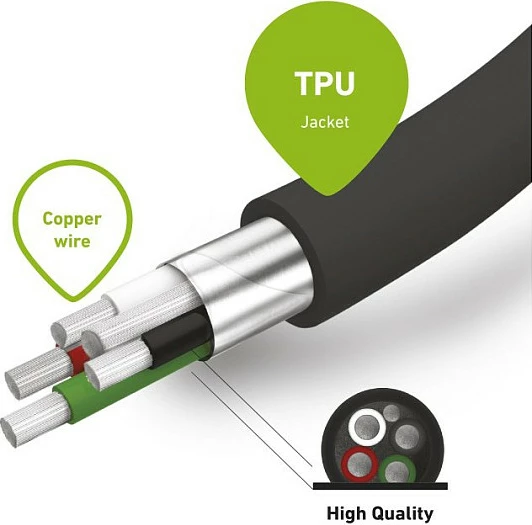 Kabëll karikimi dhe të dhënash SBS USB-A në USB-C, spiral, 0.5 m, USB 2.0, i zi