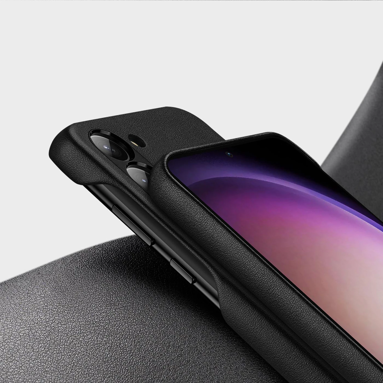 Mbështjellës Dux Ducis Grit për Samsung Galaxy S23+, lëkurë ekologjike, zi