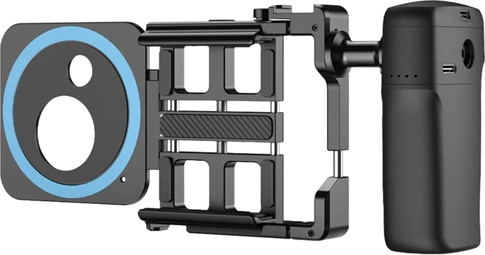 Set vlogimi për telefon Apexel APL-VG05CH me Bluetooth dhe powerbank, i zi