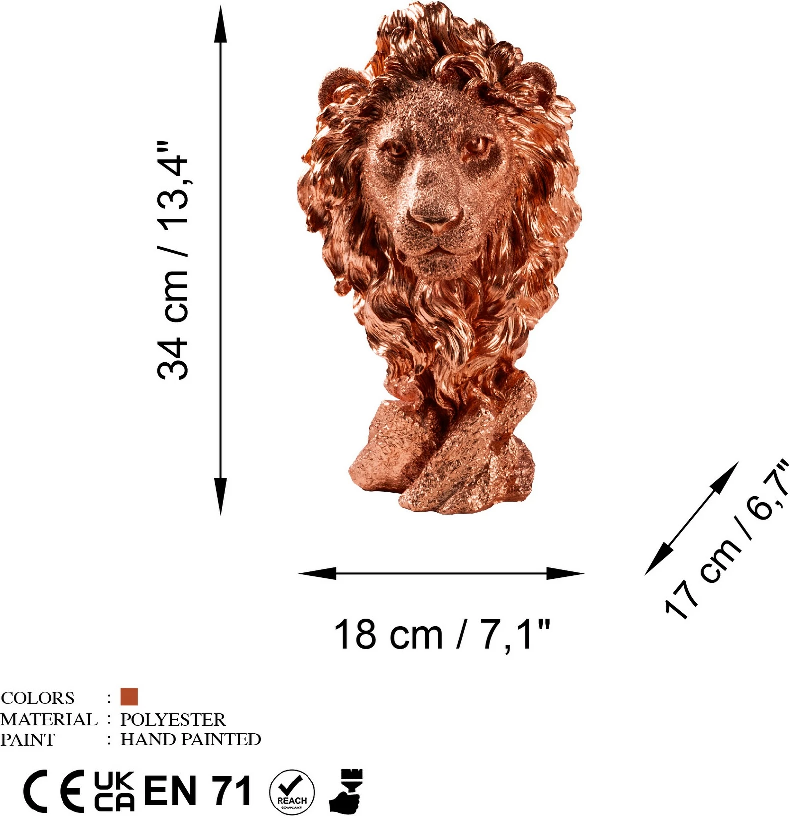Objekt dekorativ luan, ngjyrë bakri, Aberto Design