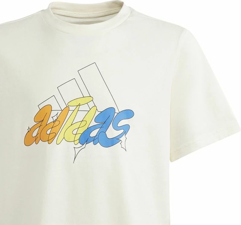 Maicë për fëmijë adidas GFX Illustrated Jr, e bardhë