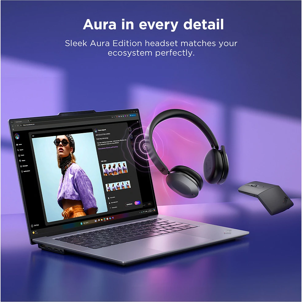 Kufje Lenovo 4XD1T60925, Wireless Bluetooth 5.3, ANC, Teams, Thunder Gray