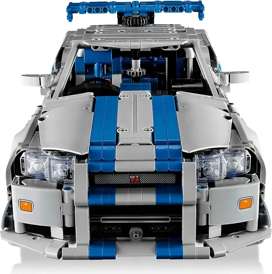 Set LEGO Technic Nissan Skyline GT-R (R34) 2 Fast 2 Furious, 42210, për të rritur, Gri/Kaltër