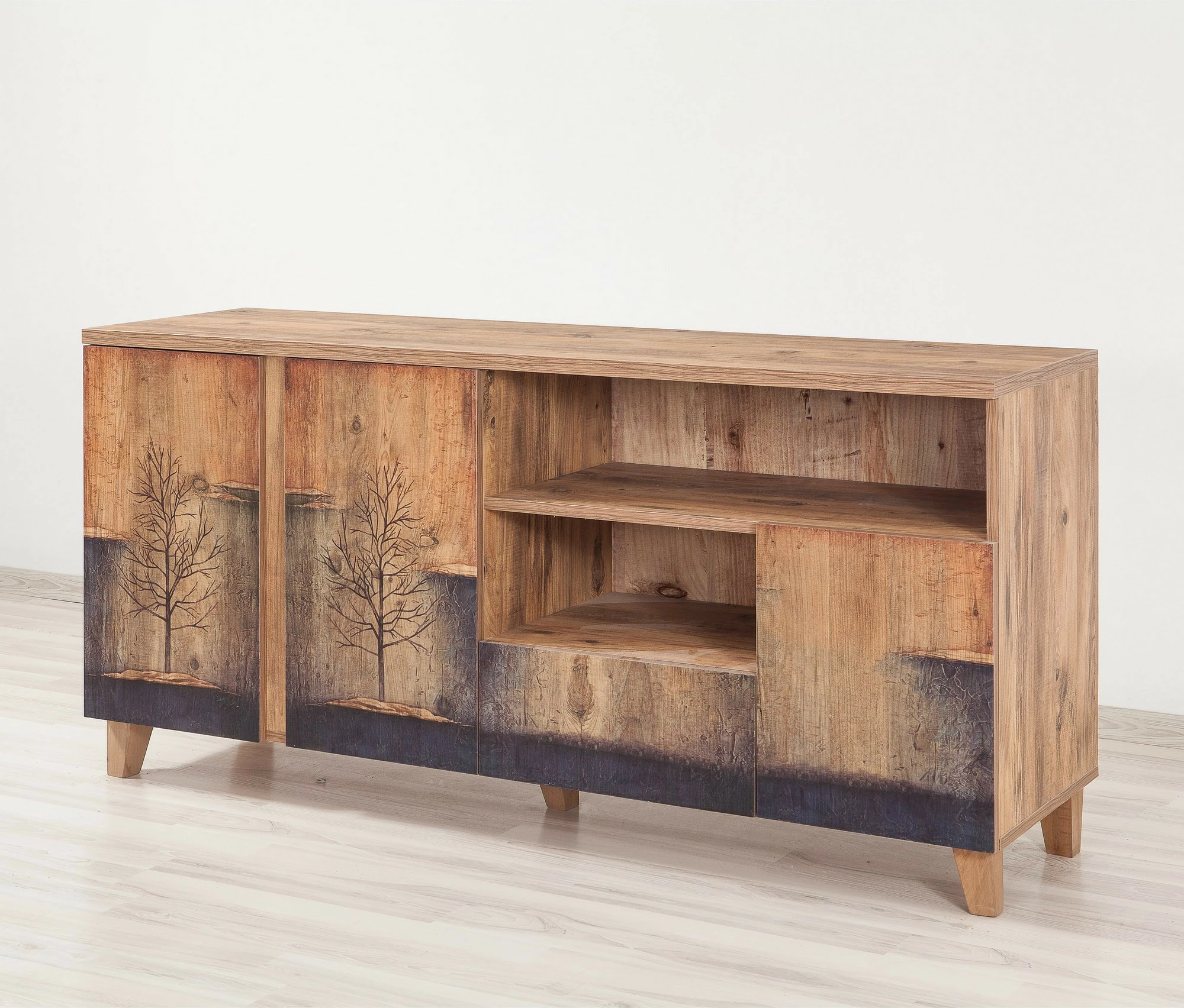 Komodë televizori Hanah Home, Marina Mila, ngjyrë Atlantic Pine, 160x76x45cm