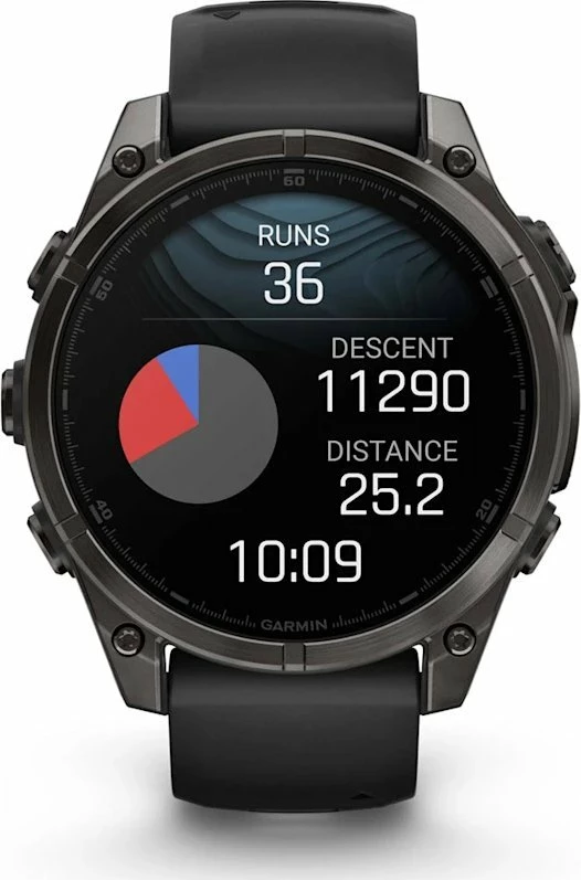 Smartwatch Garmin Fenix 8 AMOLED (010-02904-21) 1.4\" GPS NFC 10 ATM, e zezë