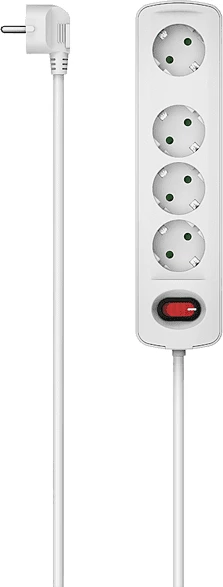 Kabllo vazhduese Hama, 4 priza, 1.5m, e bardhë